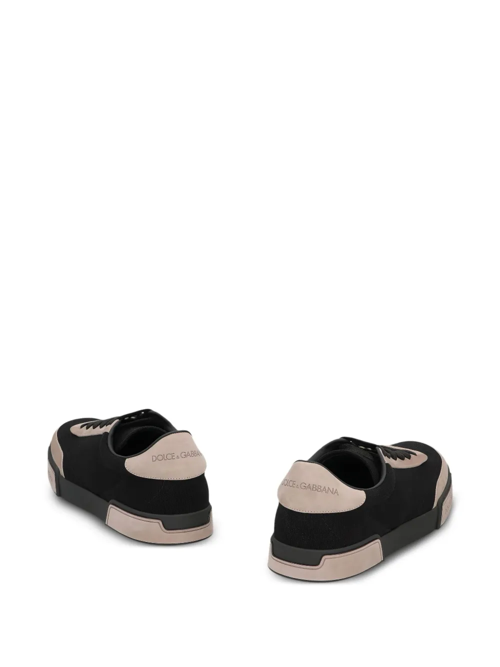 Dolce & Gabbana Portofino Yacht calfskin-panel sneakers Black