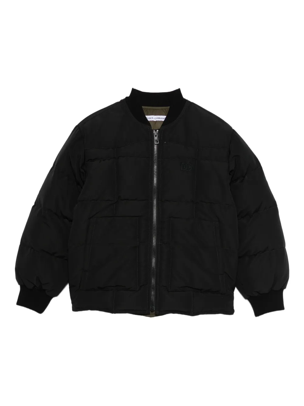 Dolce & Gabbana Kids quilted bomber jacket - Nero