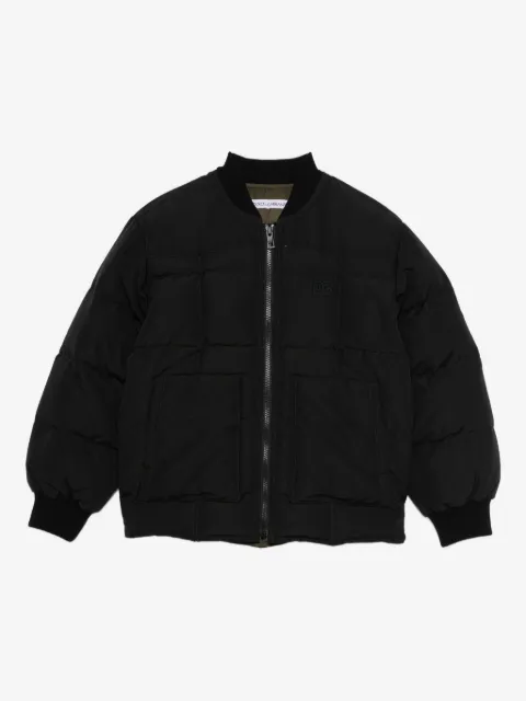 Dolce & Gabbana Kids chamarra bomber capitonada