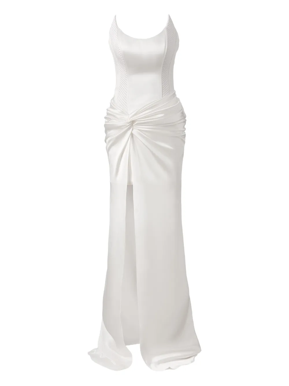 MOOS STUDIO Swan Silk corset satin dress - ホワイト MOOS STUDIO Swan Silk corset satin dress - ホワイト