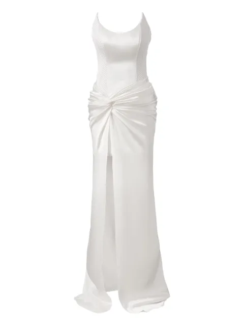MOOS STUDIO Swan Silk corset satin dress