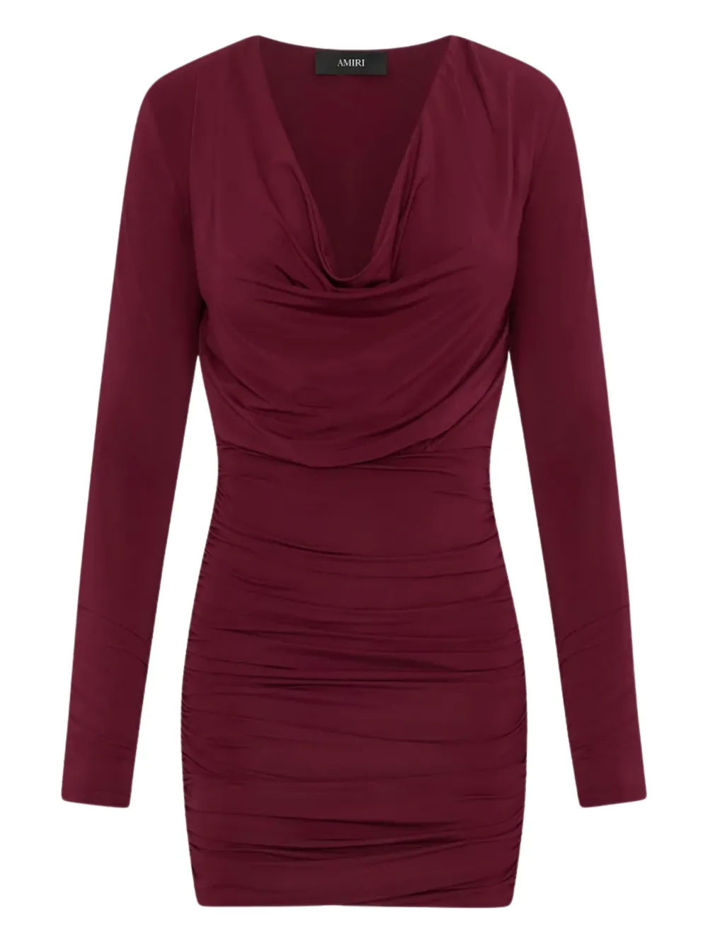 AMIRI cowl-neck draped mini cocktail dress | Red | Image 1