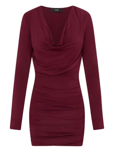 AMIRI cowl-neck draped mini cocktail dress