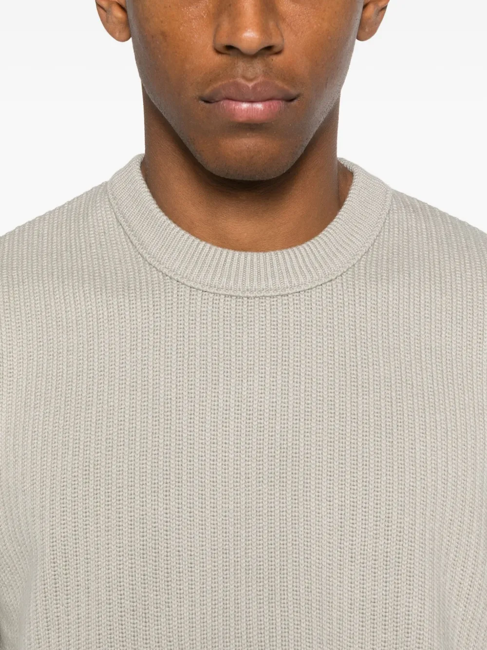 Stone Island Geribbelde sweater met ronde hals Grijs