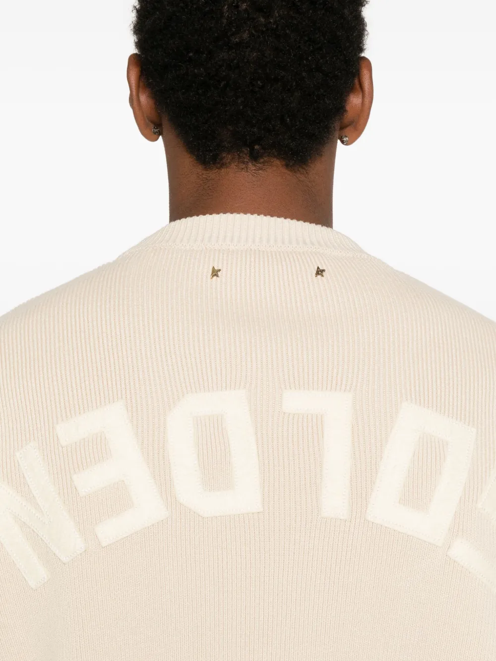 Golden Goose Geribbelde sweater met ronde hals Beige