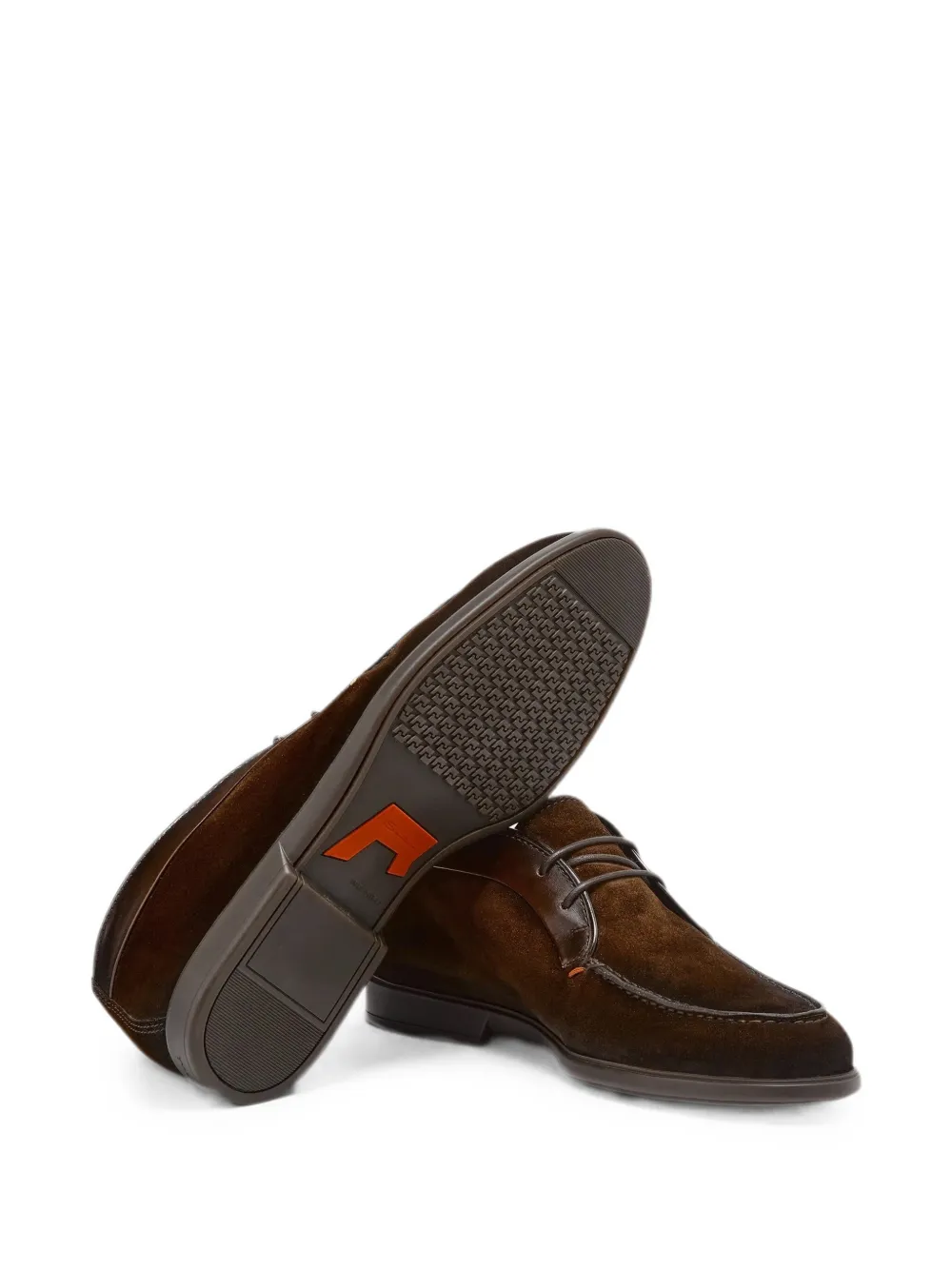 Santoni suede-leather panels ankle boots Bruin