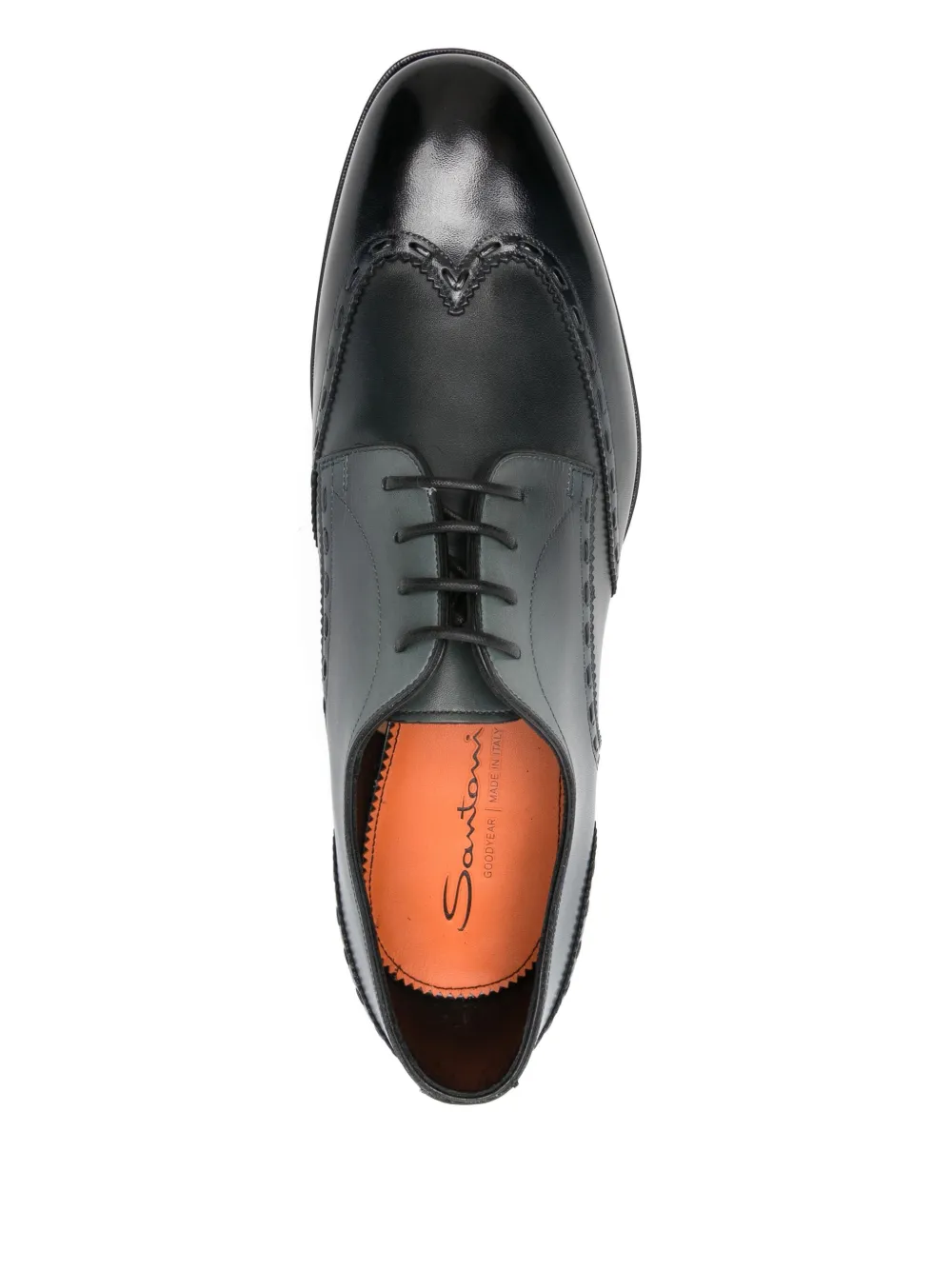 Santoni Wingtip derby schoenen Zwart