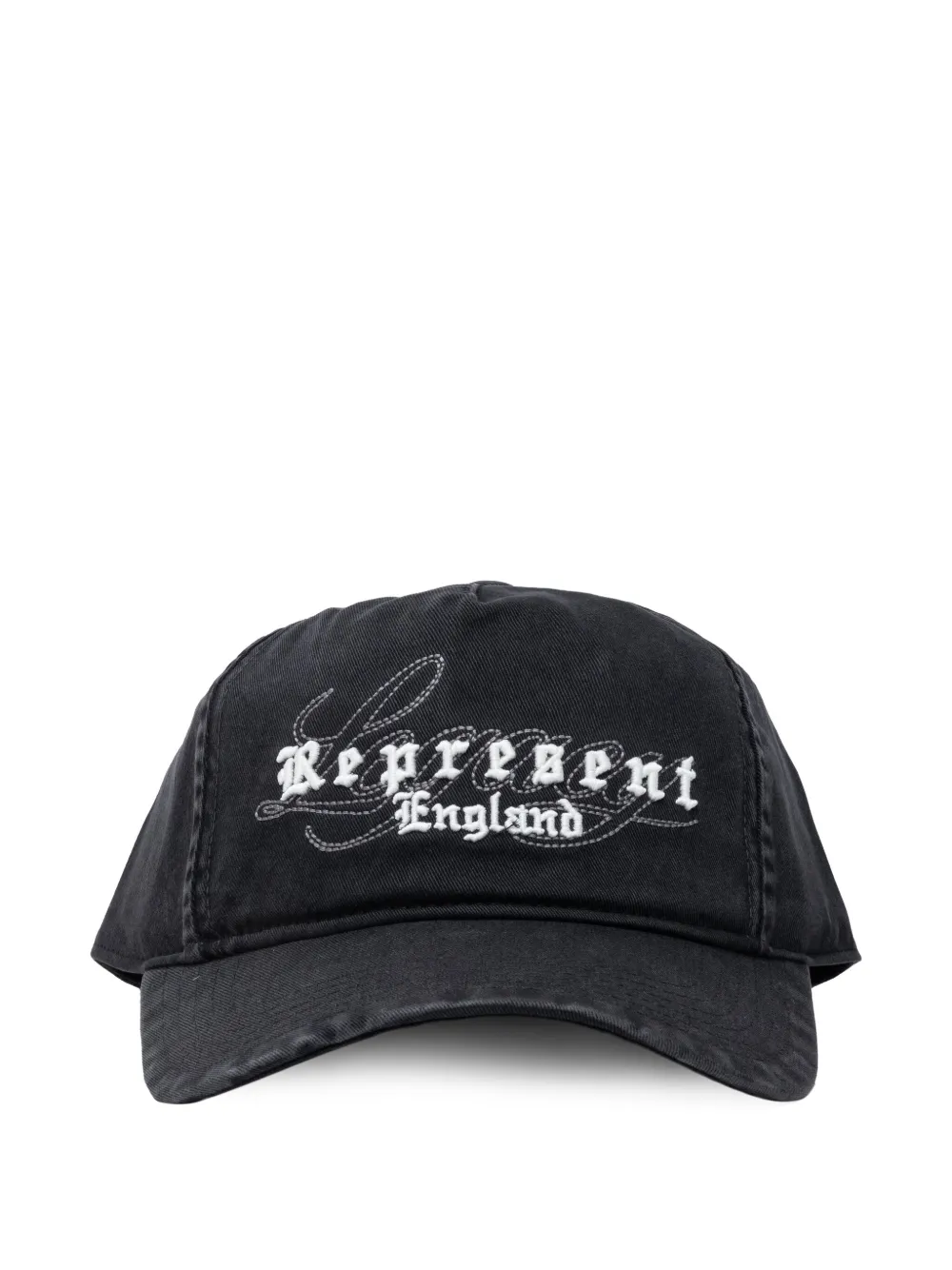 Represent embroidered script cap hat | Black | Image 1