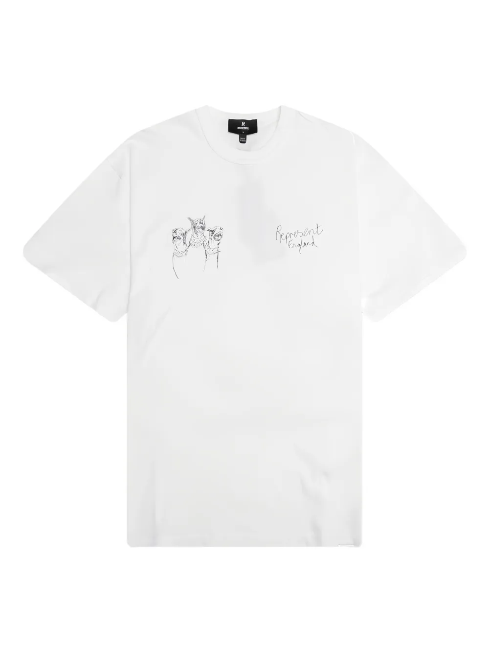 Represent Thoroughbred Dog hand-drawn T-shirt | White | Image 1