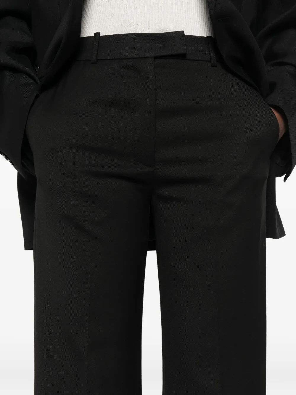 The Frankie Shop Belt Loop Casual Pants In Black