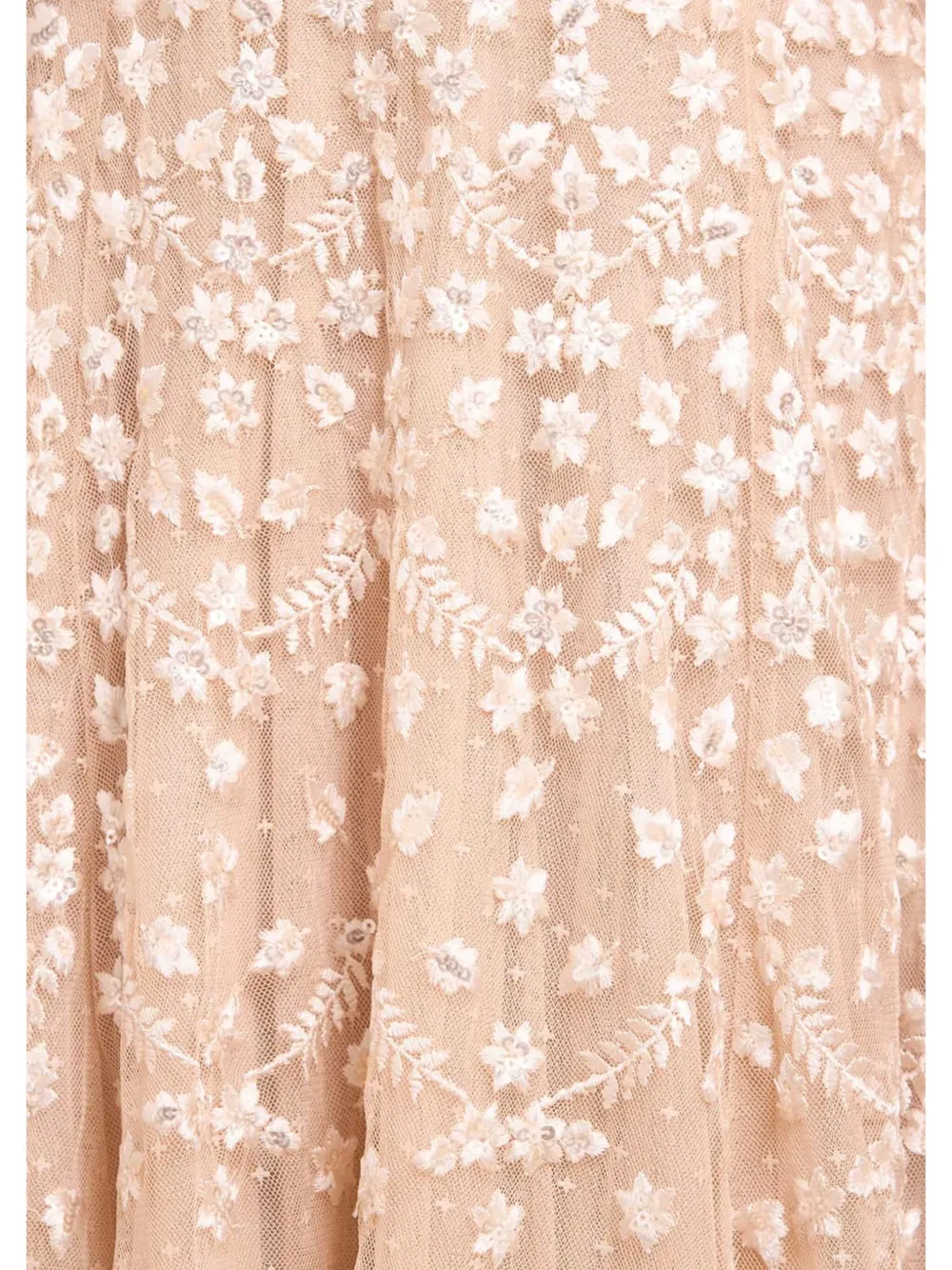Needle & Thread Clover Flower-print Maxi Dress In Neutral