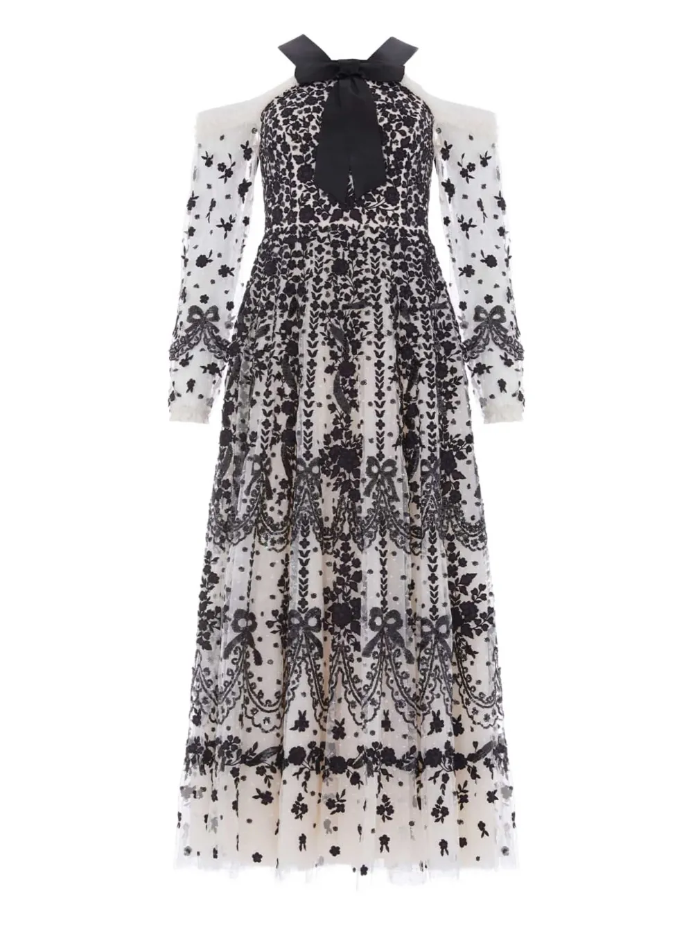Needle & Thread embroidered-flowers maxi dress | White | Image 1