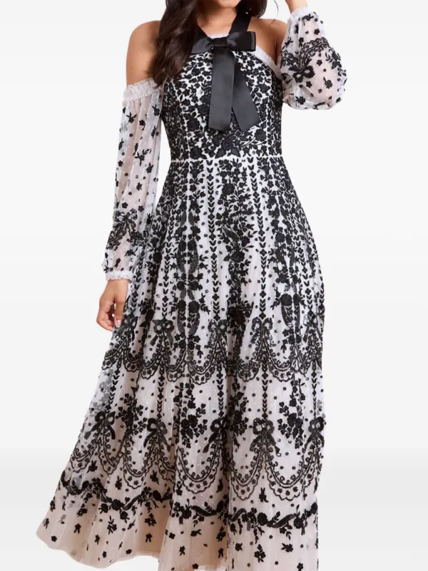 Needle & Thread embroidered-flowers Maxi Dress | White | FARFETCH UK