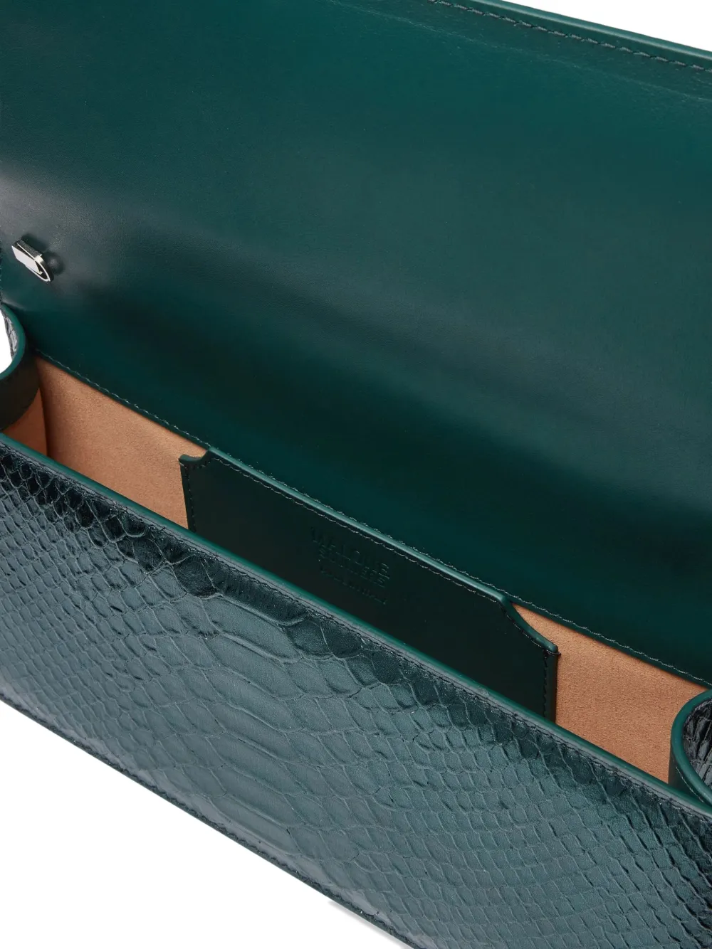 Malone Souliers Viven Crocodile-embossed Clutch In Green