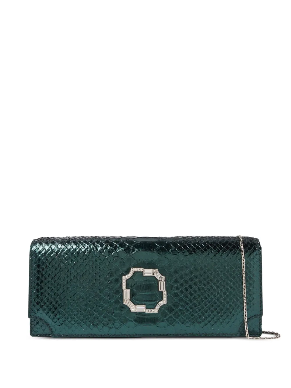 Malone Souliers Viven crocodile-embossed clutch | Green | Image 1