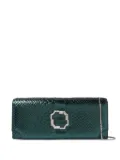 Malone Souliers Viven crocodile-embossed clutch - Green