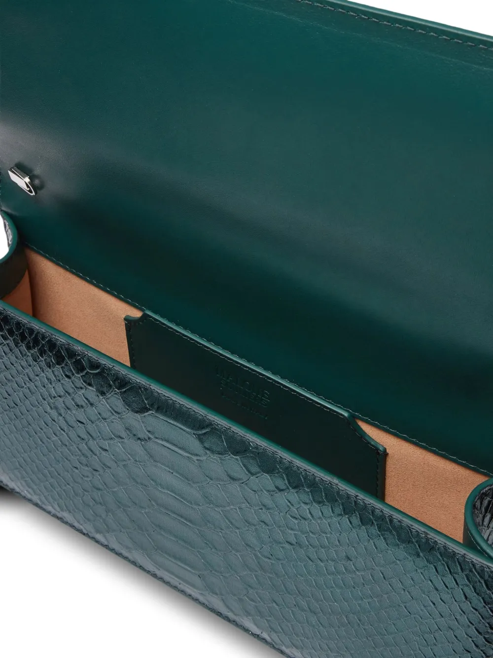 Malone Souliers Viven clutch met krokodillen-reliëf Groen