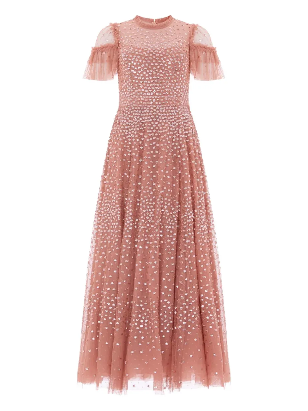 Needle & Thread robe longue à volants | rose | Image 1