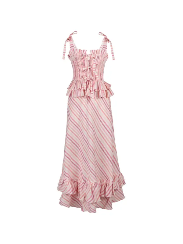 strapless open back dress Jade Dress in Red/Pink by Celia B – MARKET main image 1