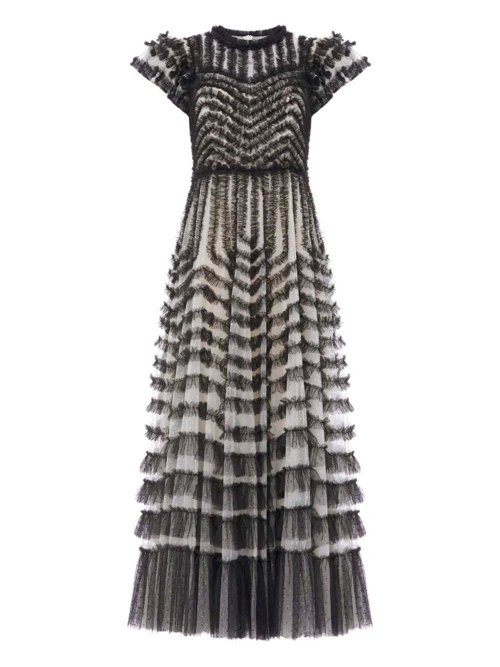 Needle & Thread ruffle-embellishment maxi dress | Black | Image 1