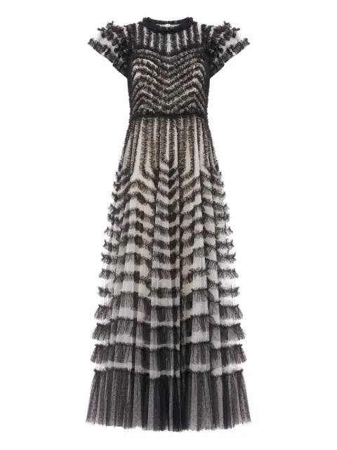 Needle & Thread vestido largo con detalle de volantes