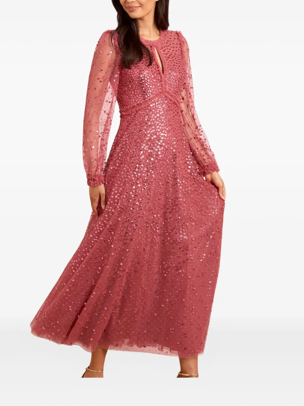 Needle & Thread sequin-embellishment maxi dress - Roze
