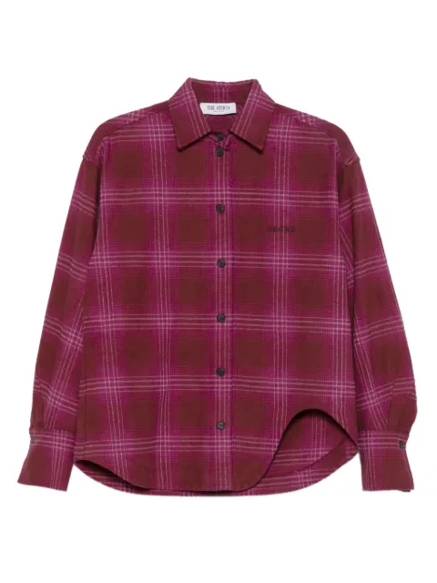 The Attico checked curved-hem shirt