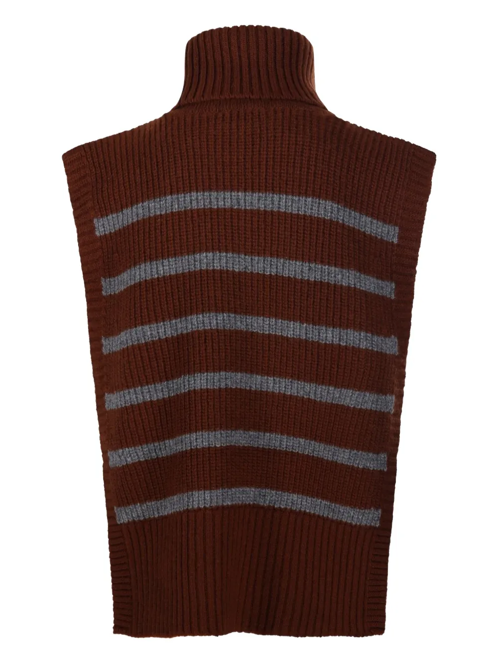Davantino Striped Turtleneck Sweater In Brown