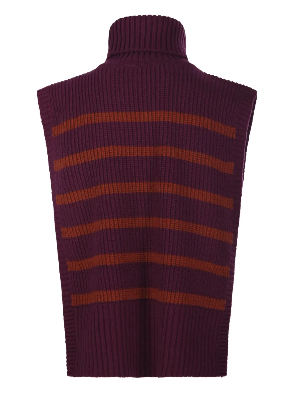 Davantino Turtleneck Striped Vest In Burgundy