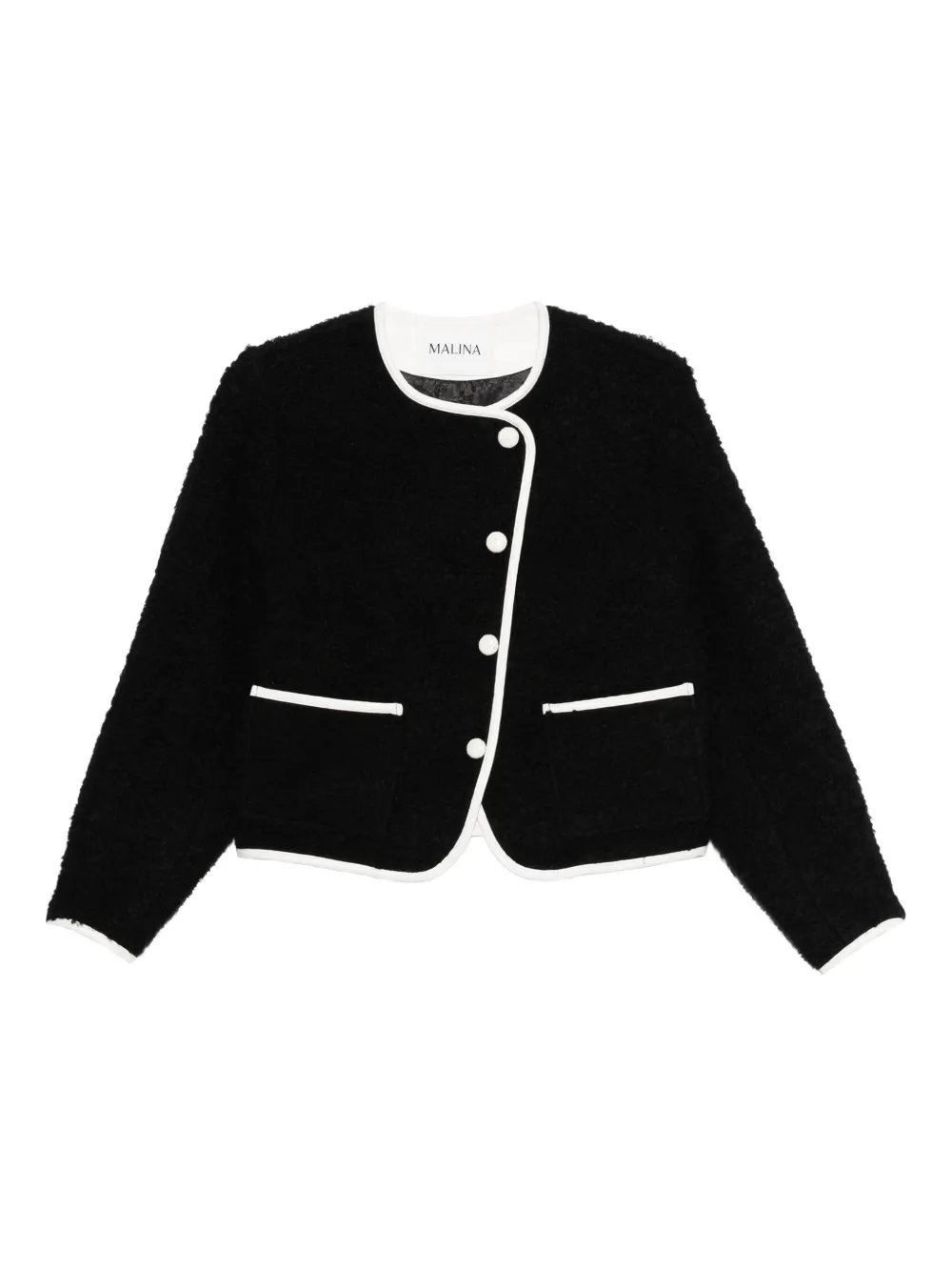MALINA buttoned cropped jacket | Black | Image 1
