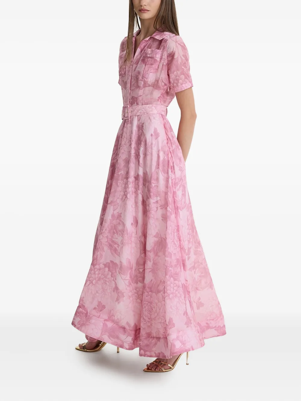  Moos Studio La Rosée Floral-print Belted Dress - Pink 