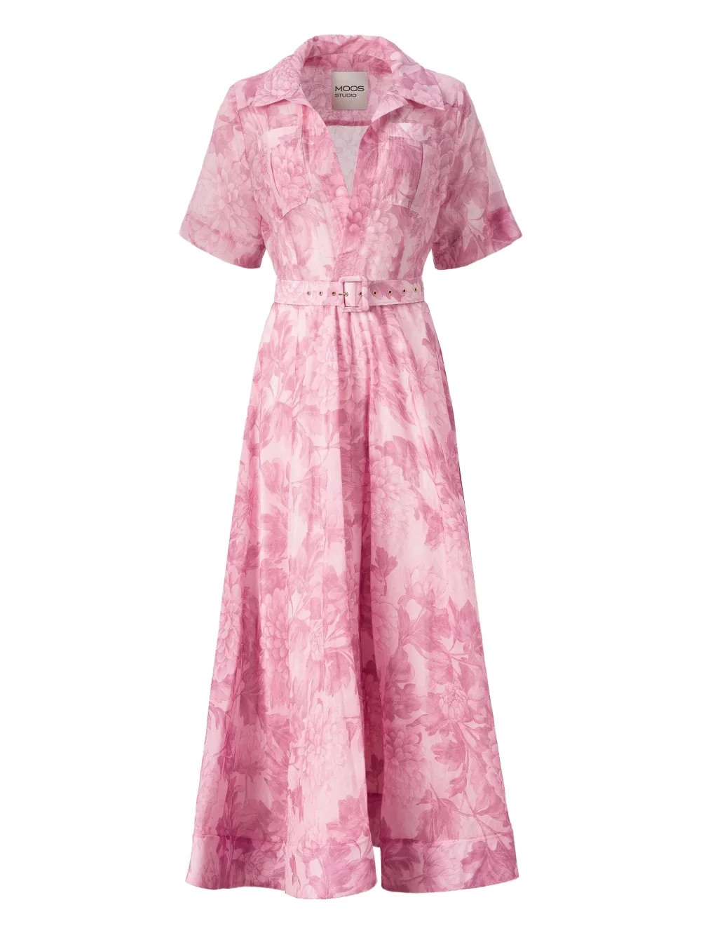 MOOS STUDIO La Rosée floral-print belted dress - PINK MOOS STUDIO La Rosée floral-print belted dress - PINK