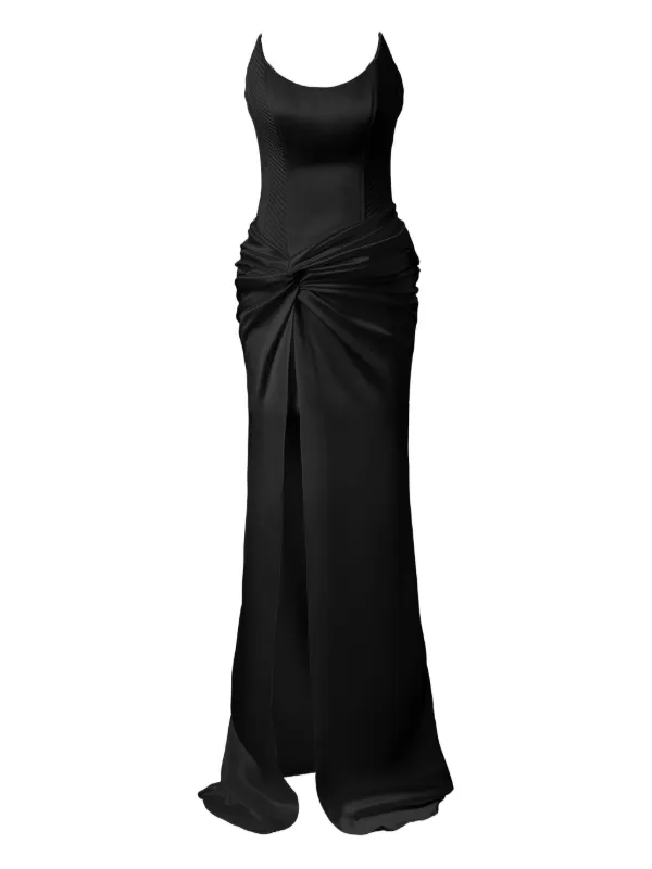 MOOS STUDIO Silent Black Corset Maxi Dress | Black | FARFETCH