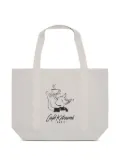CAFÉ KITSUNÉ Barista Fox print tote bag - White