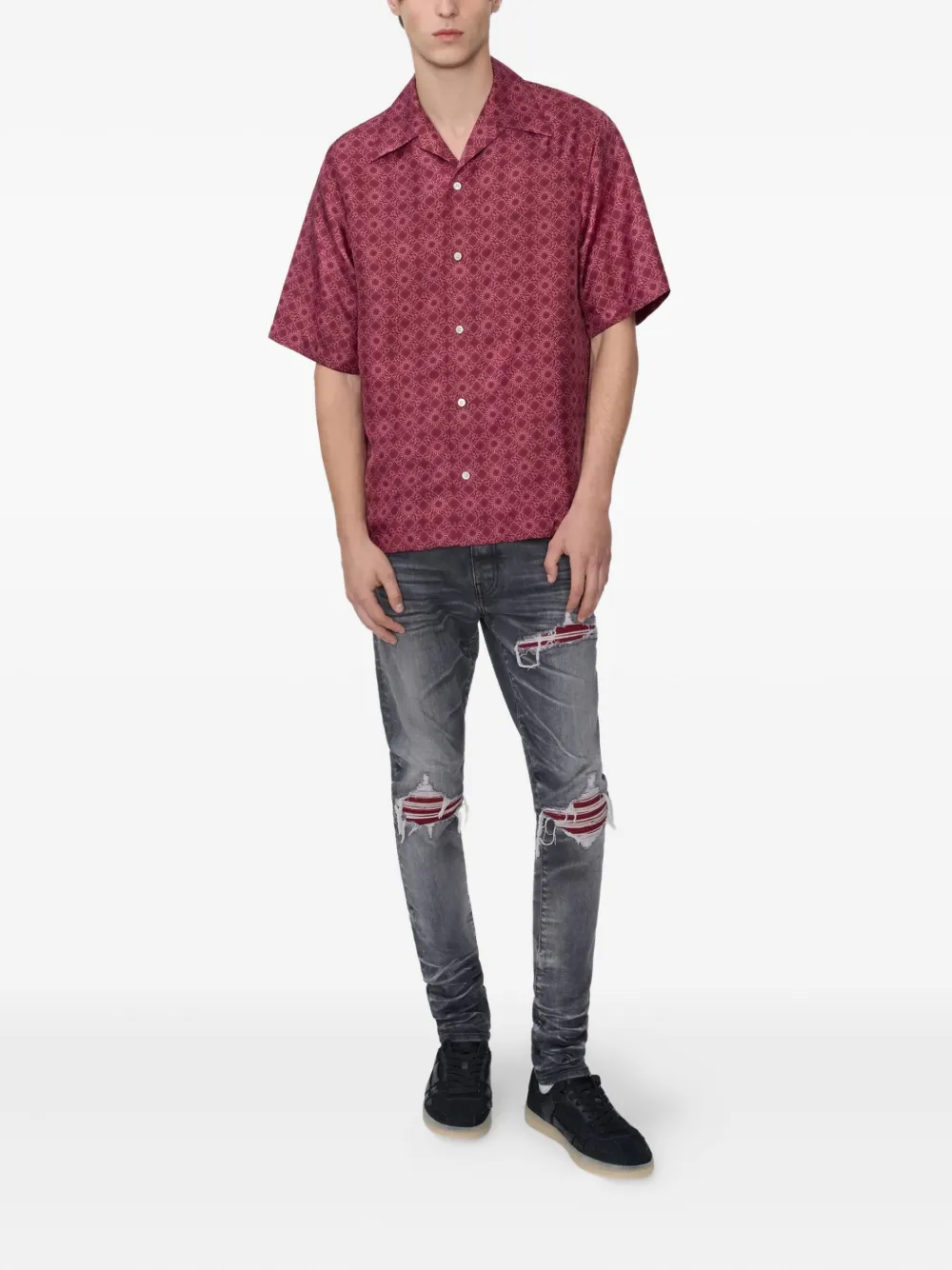 AMIRI collared patterned shirt - Rood