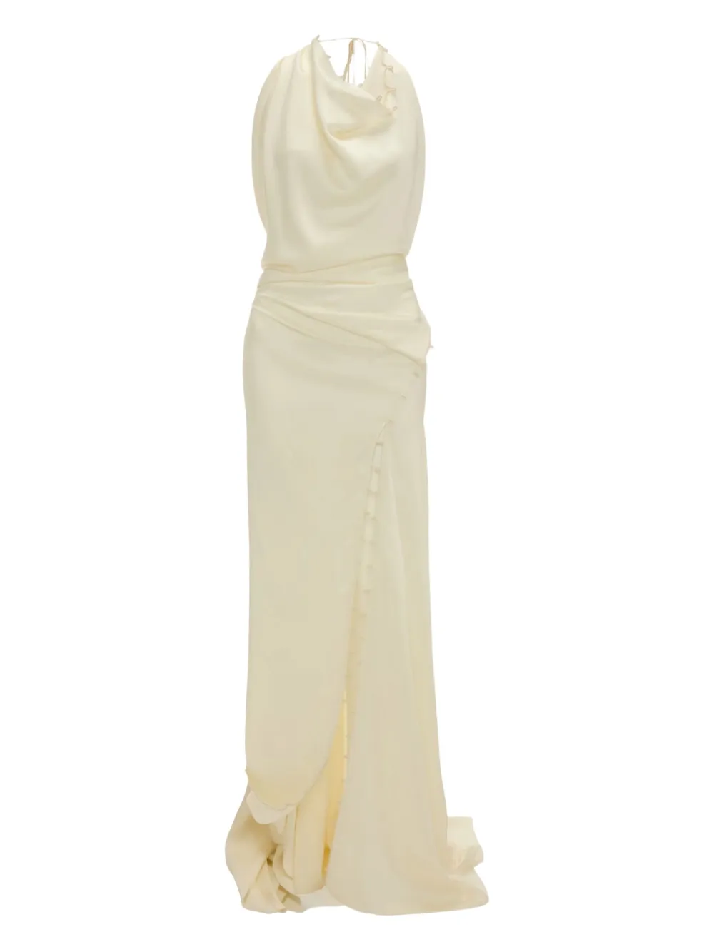 Victoria Beckham Cowl-neck Maxi Dress In Neutral