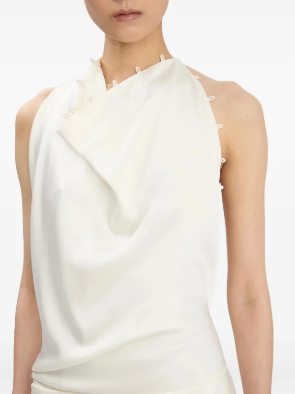 slim fit dress slacks Halter Neck Midi Dress In Elderflower – Victoria Beckham UK main image 1