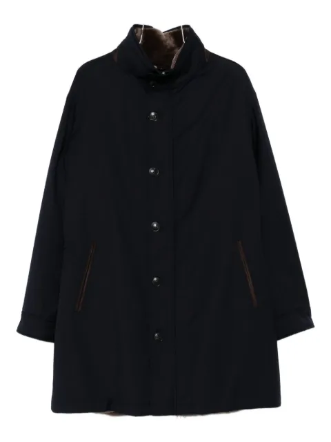 Manzoni 24 button-fastening velvet-collared coat