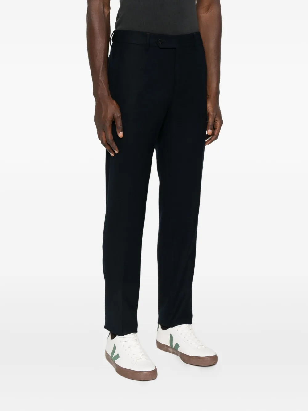 Cellar Door Flat-front Trousers In Black