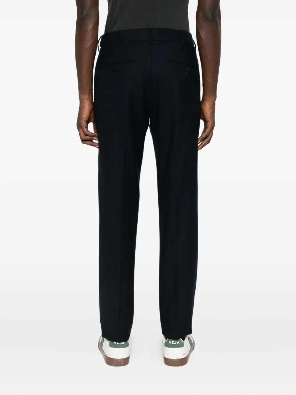 Cellar Door Flat-front Trousers In Black