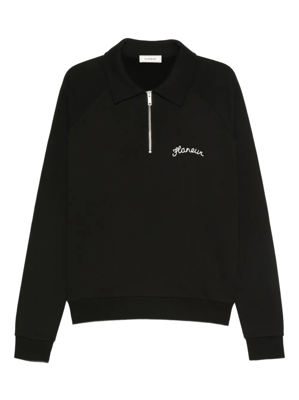 FLÂNEUR zip-neck polo sweatshirt | Black | Image 1
