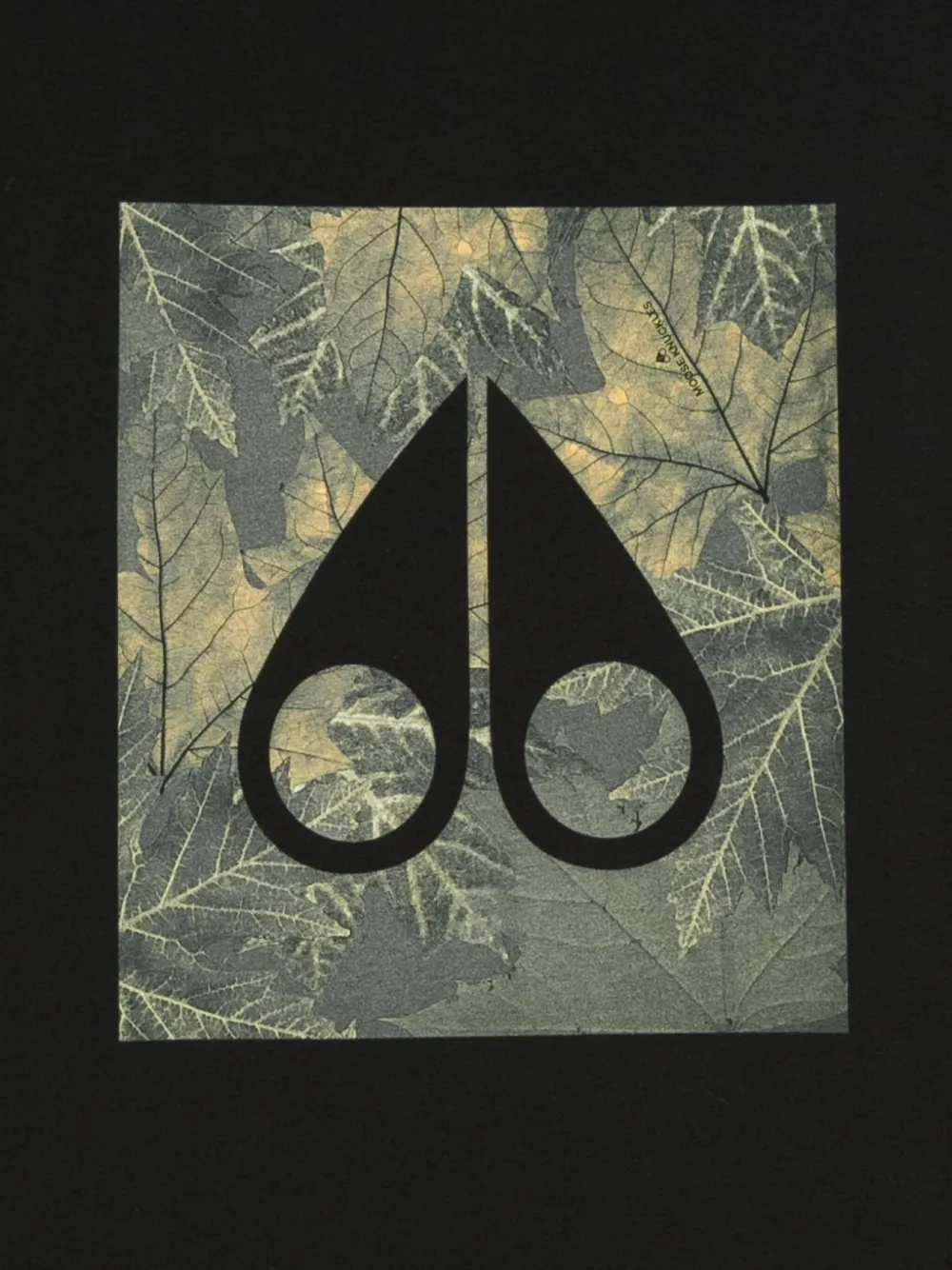 Moose Knuckles T-shirt met bladerprint Zwart