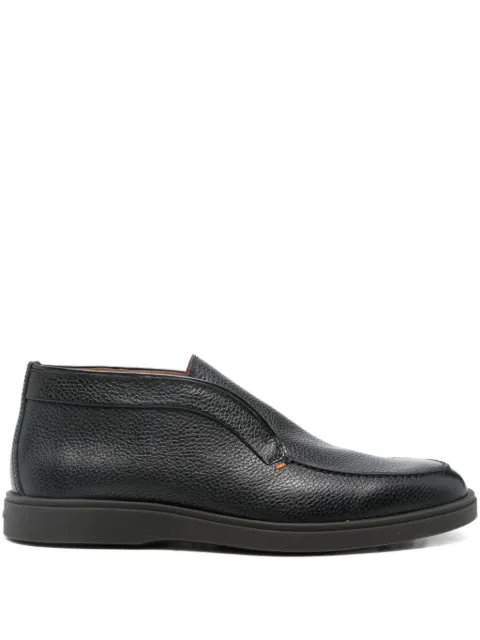 Santoni grained-leather desert boots