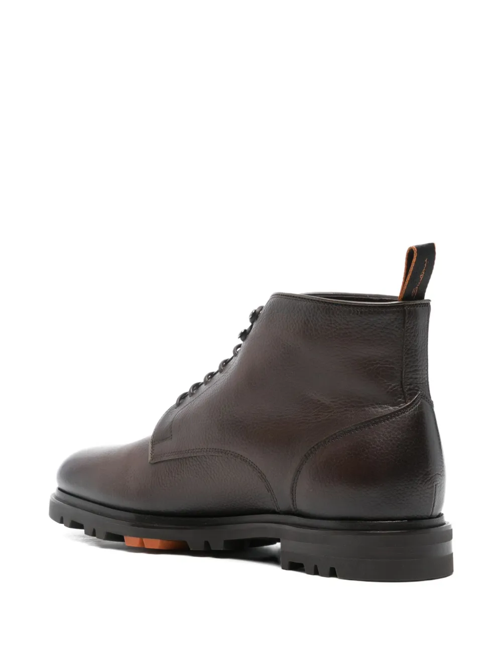Santoni Leren veterlaarzen Bruin