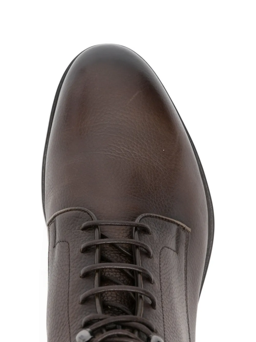 Santoni Leren veterlaarzen Bruin