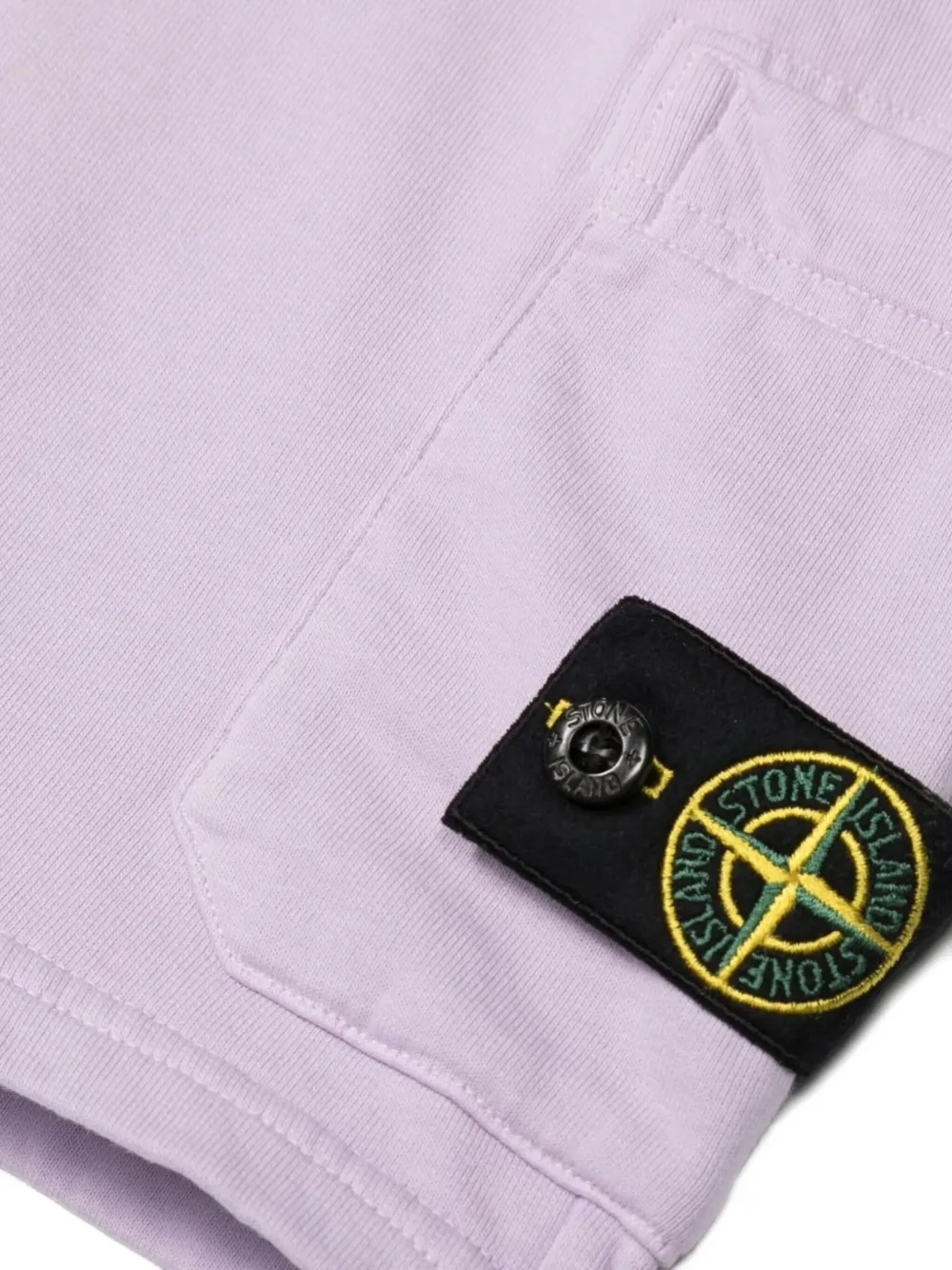 Stone Island Junior Katoenen shorts met opgestikte zak Paars