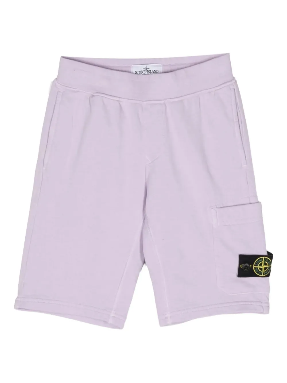 Stone Island Junior patch-pocket cotton shorts | Purple | Image 1