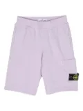 Stone Island Junior patch-pocket cotton shorts - Purple