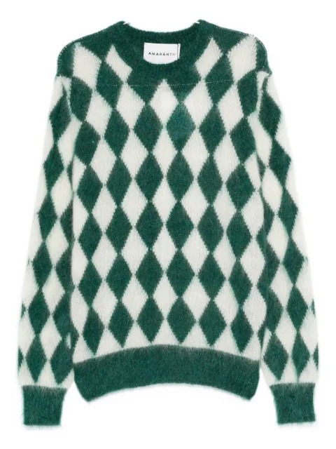 AMARANTO  diamond-pattern mohair sweater