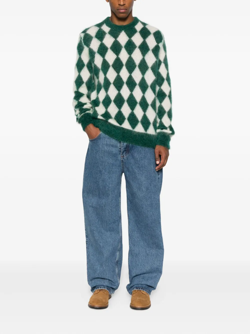 AMARANTO  diamond-pattern mohair sweater | Knitted Sweaters | Image 2